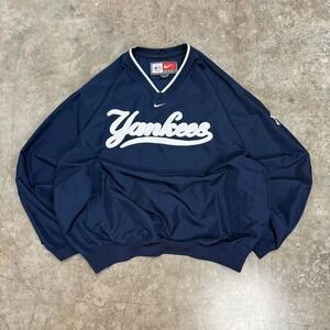 Vintage Nike New York Yankees Center Swoosh Pullover Windbreaker Size XL